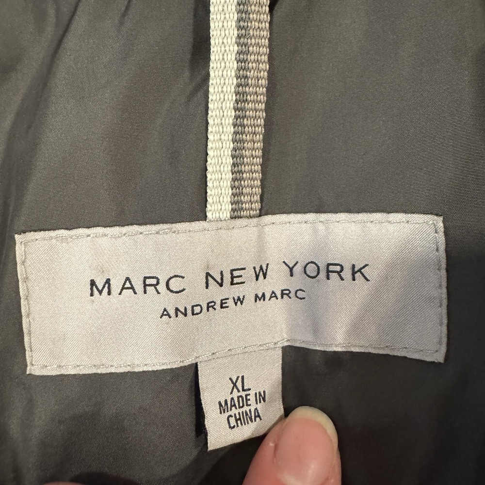 Andrew Marc New York Faux Fur Trimmed Hooded Down Puffer Parka Jacket Gray XL - Picture 3 of 16